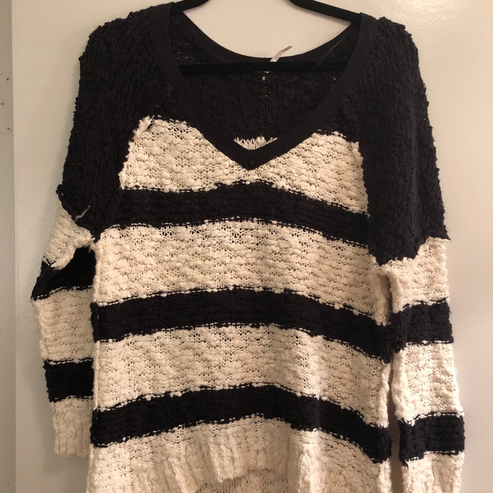 Striped Free People knit sweater